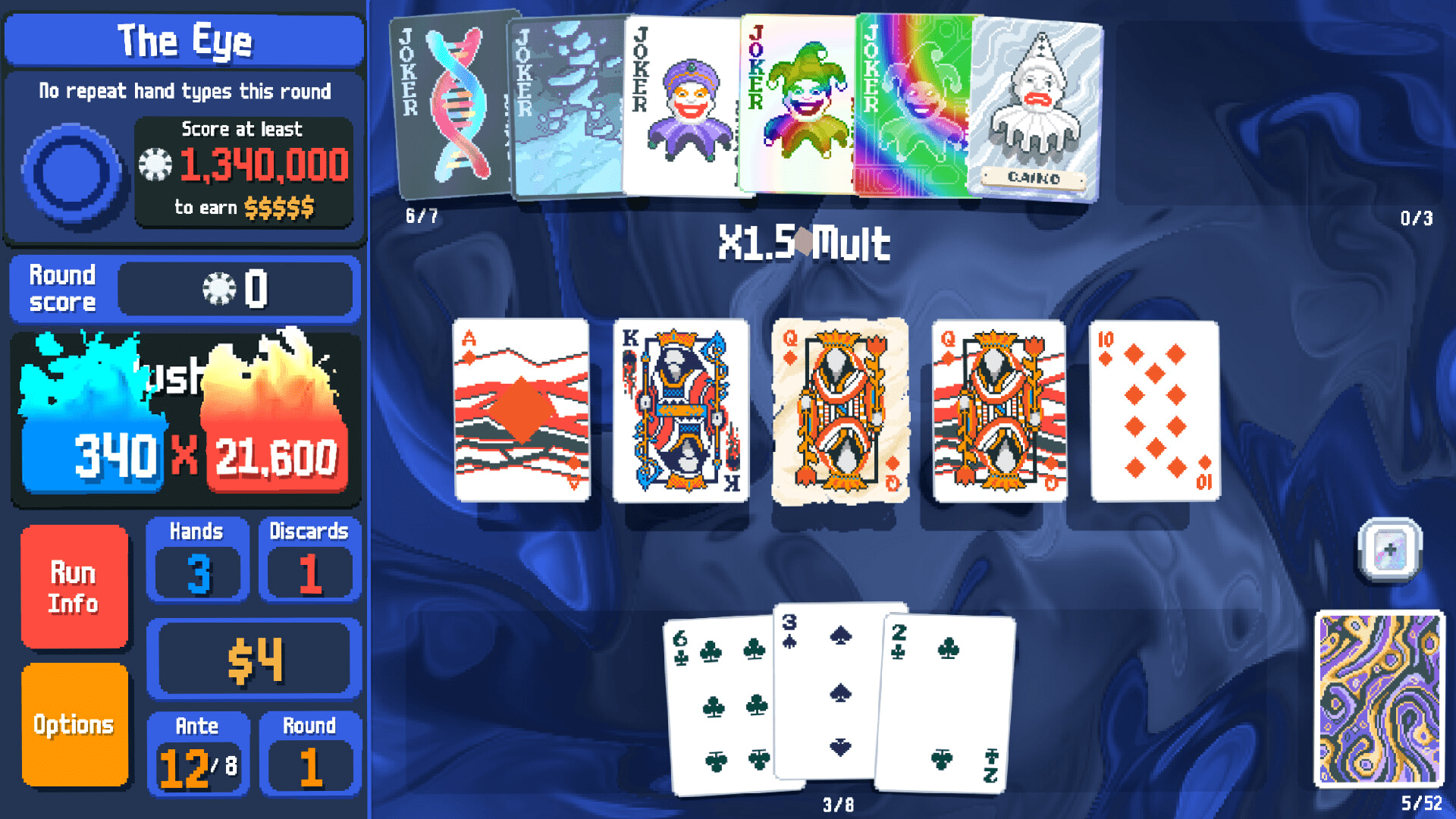 a flush setting balatro's score counter on fire