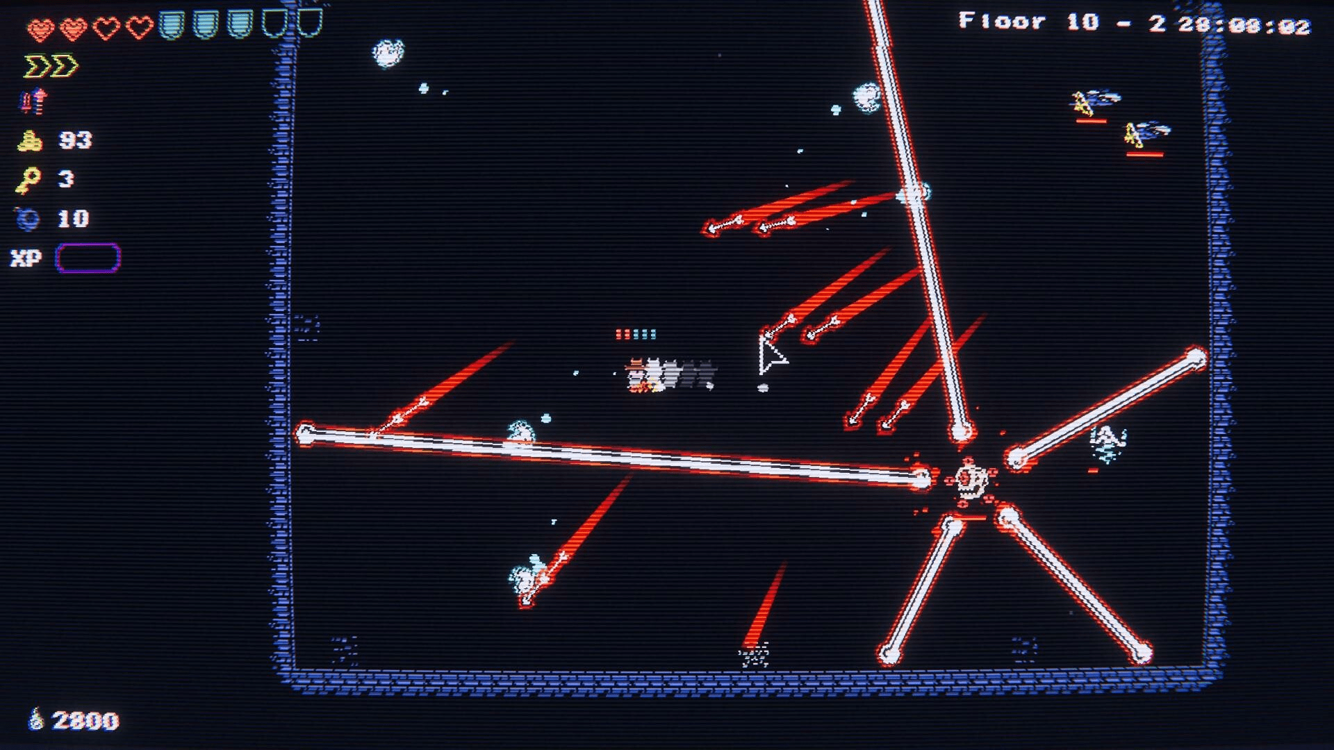 a tiny rogue dodging a smorgasbord of projectiles